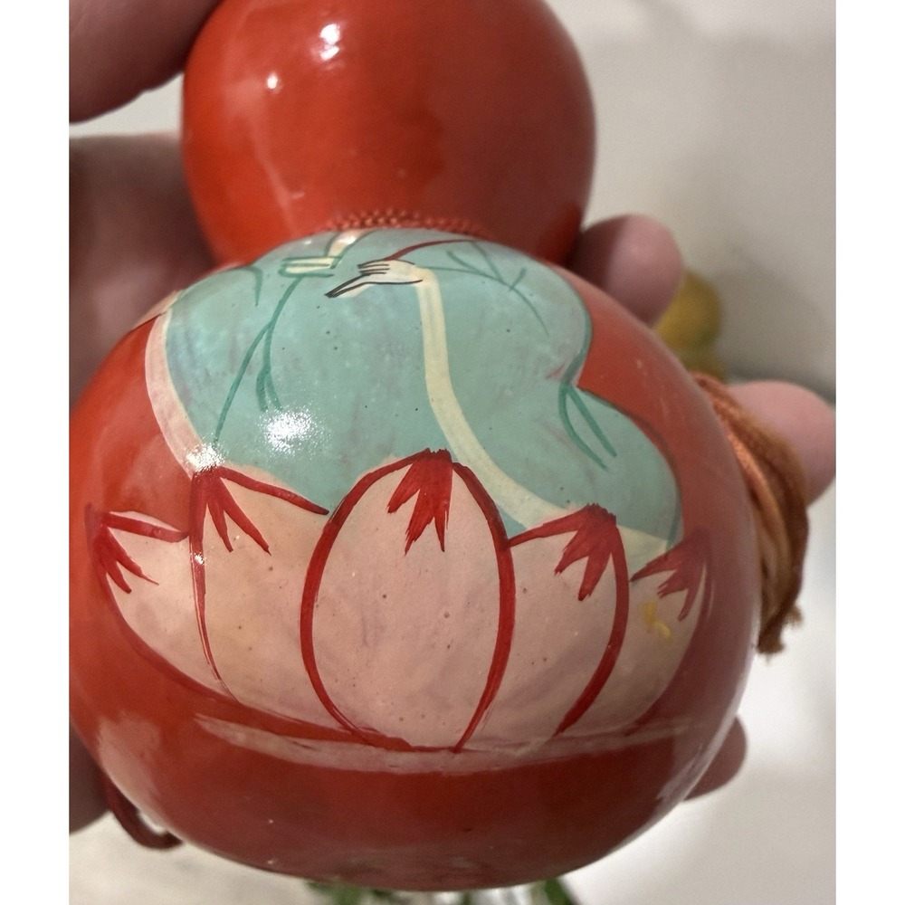 Lot of 3 Vintage Chinese Hand Painted Feng Shui Gourds Handmade Dime Store - Picture 15 of 16